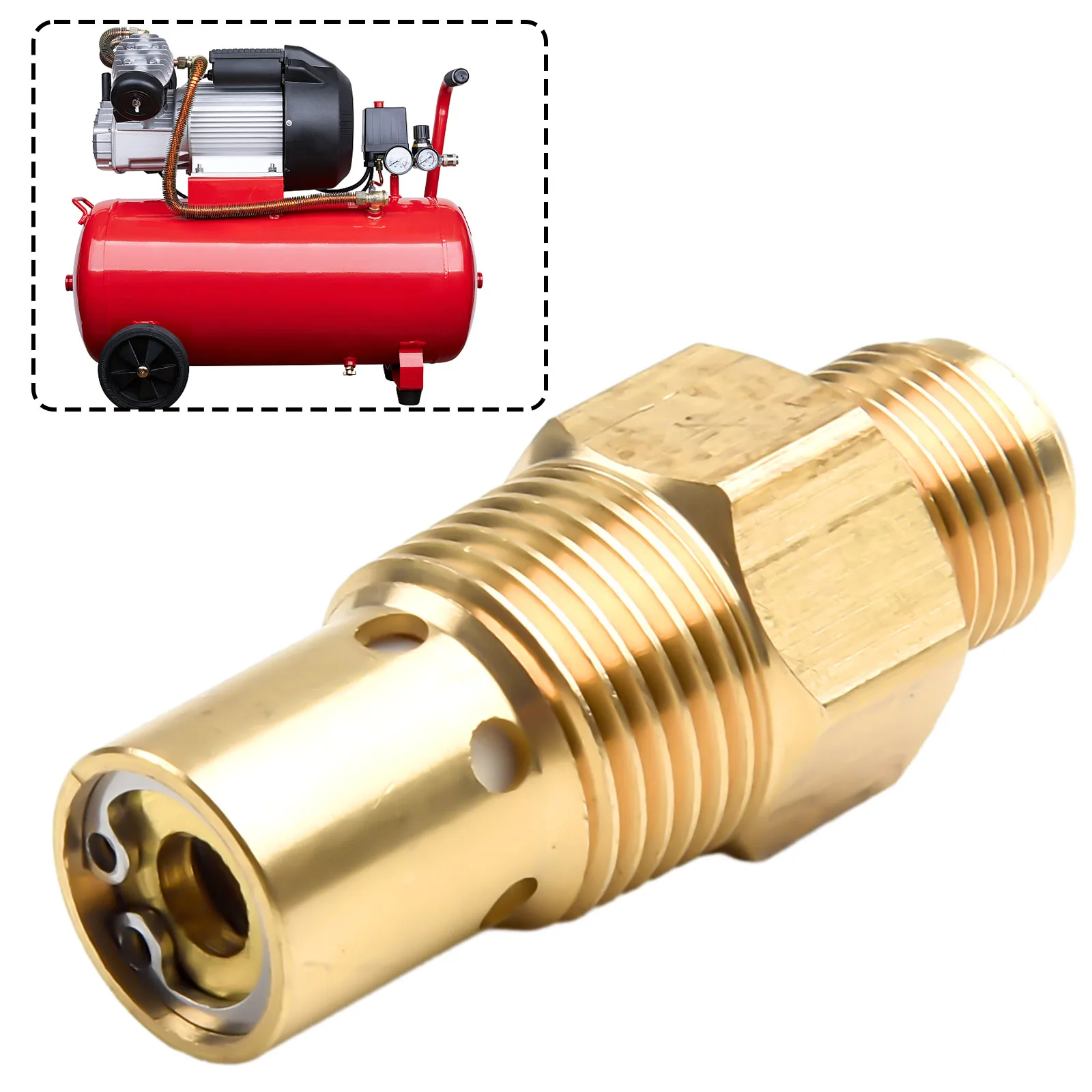 

Brass Check Valve G3/8 Air Compressor Male Threaded NPT×1/2In Home Air Tool Replacement Accessories For Air Compressors