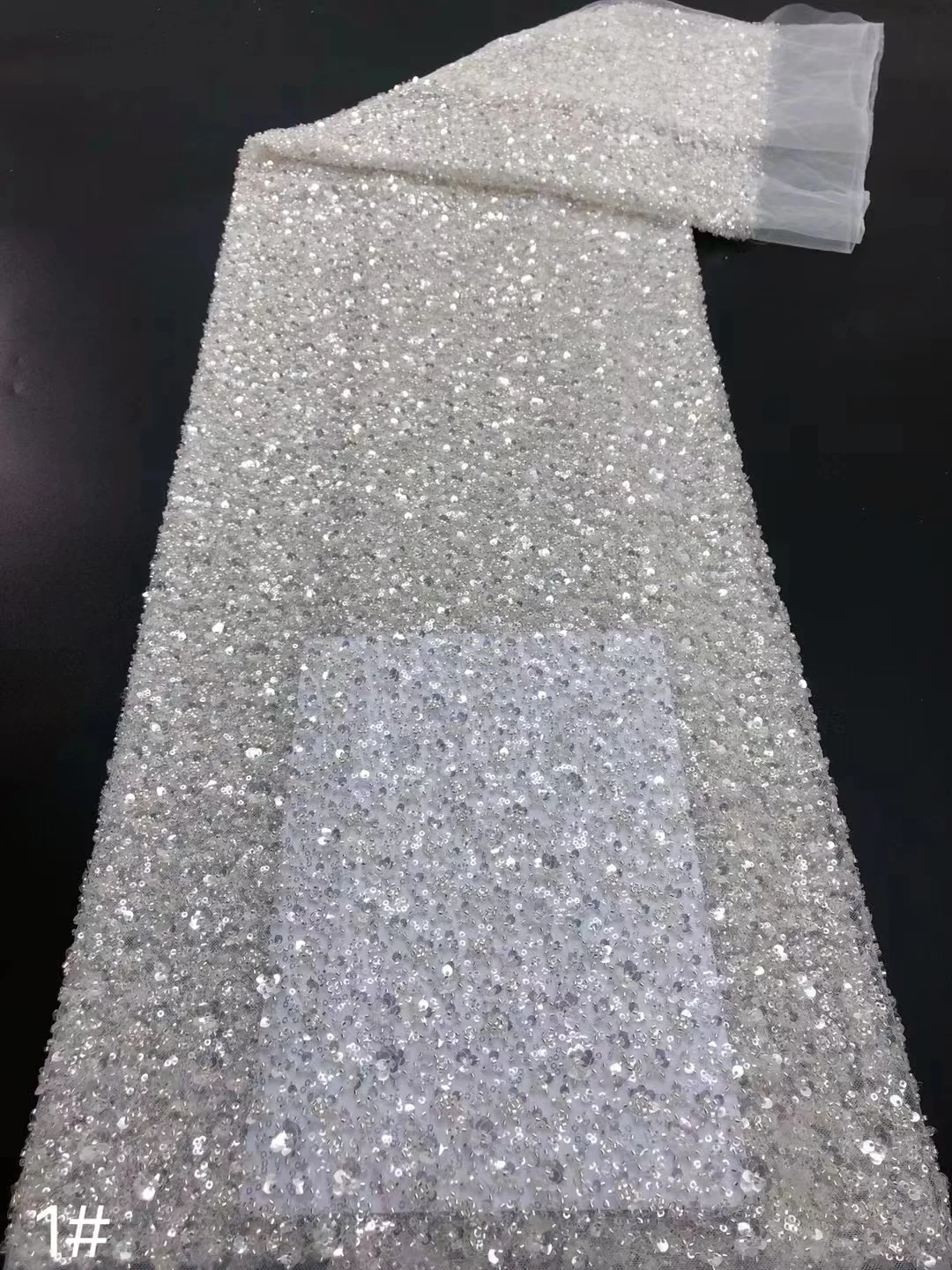 African Groom Lace Fabric 2023 High Quality Sequins Lace Material Nigerian French Beaded Lace Fabrics For Wedding Sewing QF0278 2023 high quality african guipure cord lace fabric with sequins french nigerian lace fabrics for luxury wedding material sewing