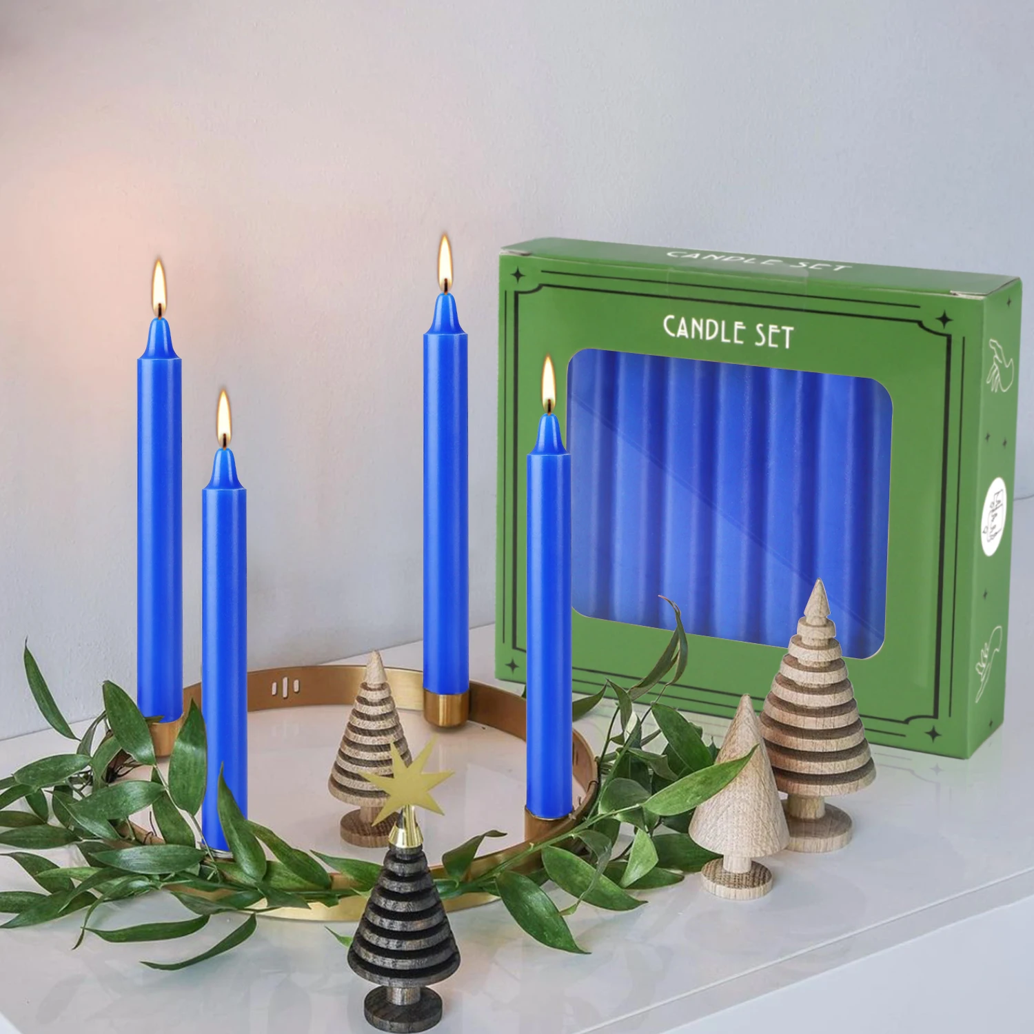 Candele coniche da 25,4 cm, colore rosso e verde, fatte a