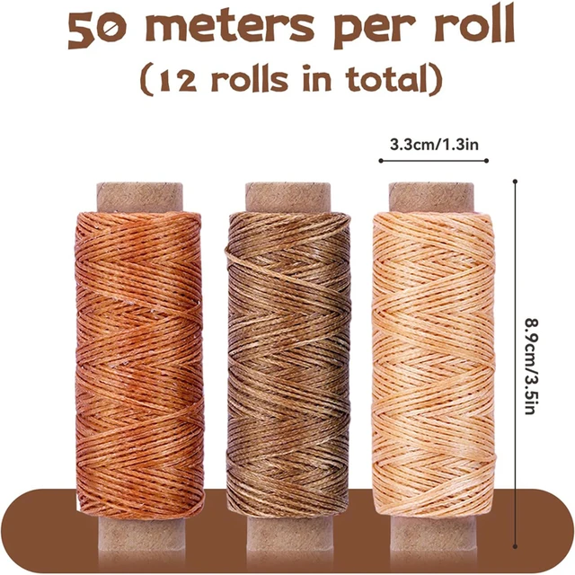 Filo Cerato Per Cucire Pelle - Bobina Da 260 Metri Nero, 150D Per Calzoleria E DIY - Foto 7