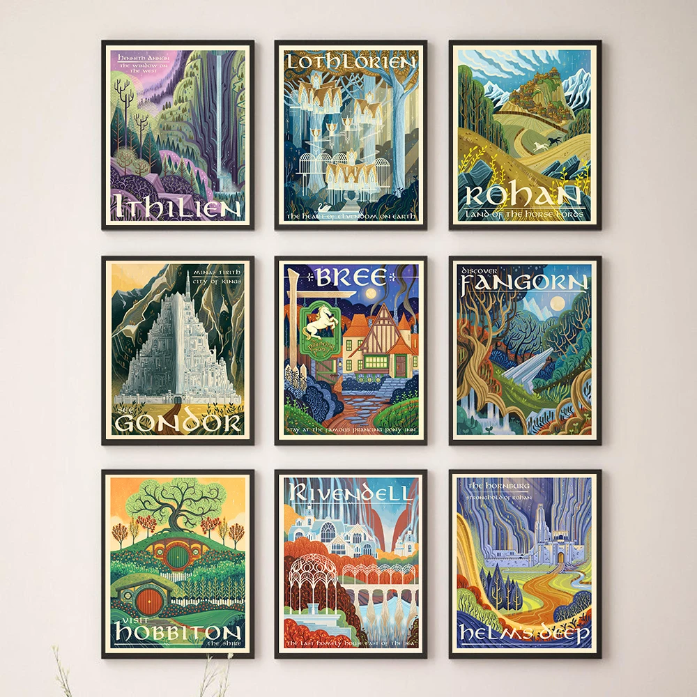 

Tolkien Wall Art Canvas Painting Middle Earth Landscape Posters And Prints Wall Pictures Travel Gift Living Room Home Decor