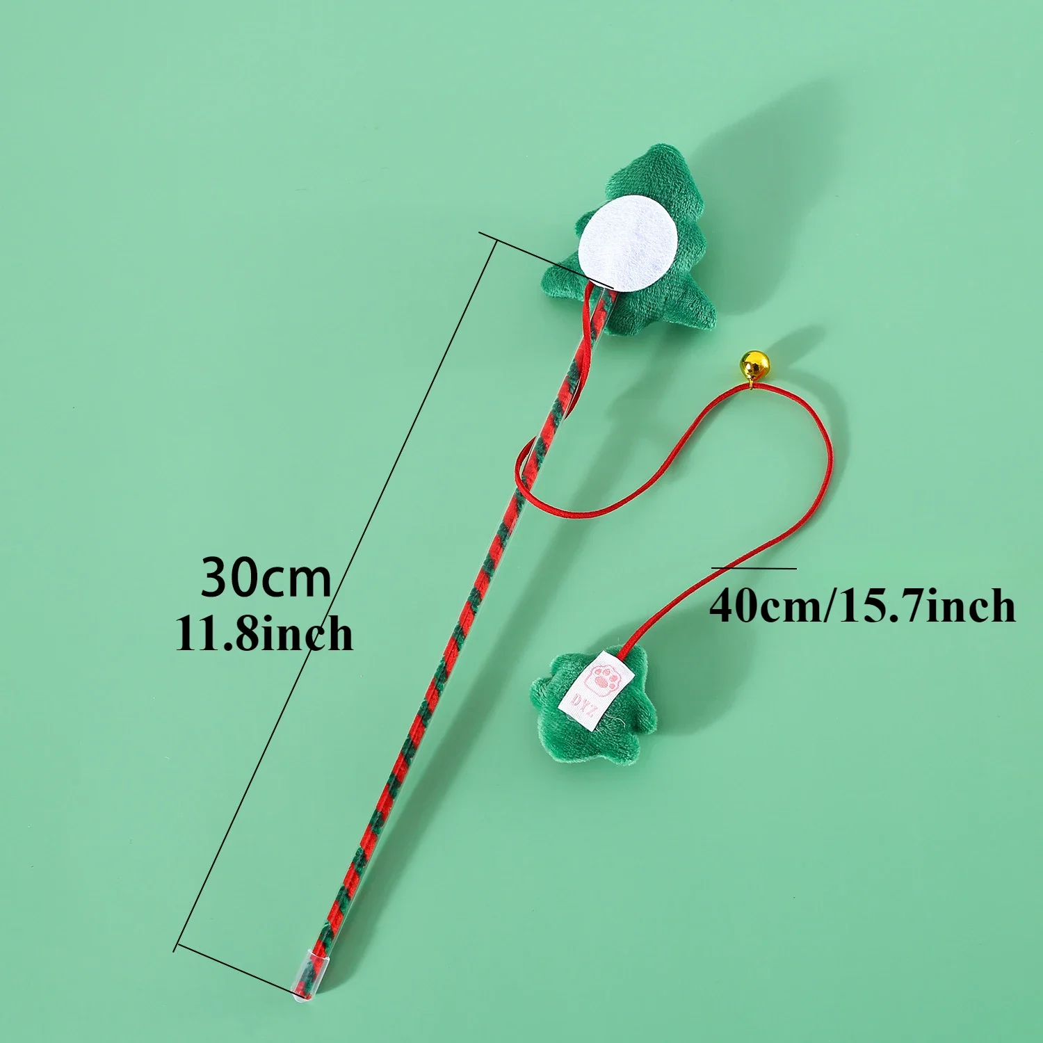 Interactive Cat Toys for Indoor Cats Kitten with Bell Cats Supplies Christmas Wand Toy Santa Claus Snowman Elk Cat Toy