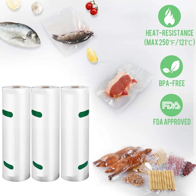 Vacuum Sealer Bags for Food Saver Vacuum Sealer Bags Rolls 3 Pack