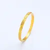 Wholesale Jewelry-- Embroidery Bangles and Bracelets 58mm For Women Wedding Jewelry Pure Gold Color 4