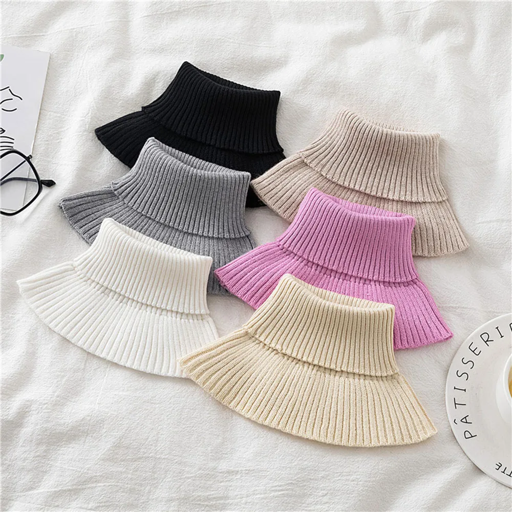 

Knitted Neck Cover Pullover Neck Gaiters Lapels High Collar Autumn Winter Windproof Stretch Warm Protect Cervical Spine Scarf