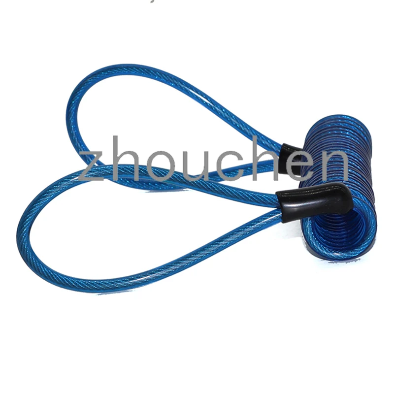 2 Pack Lock Reminder Cables-Disk Security Spring Wire Rope Scooter Motorcycle Accessories Blue+Red