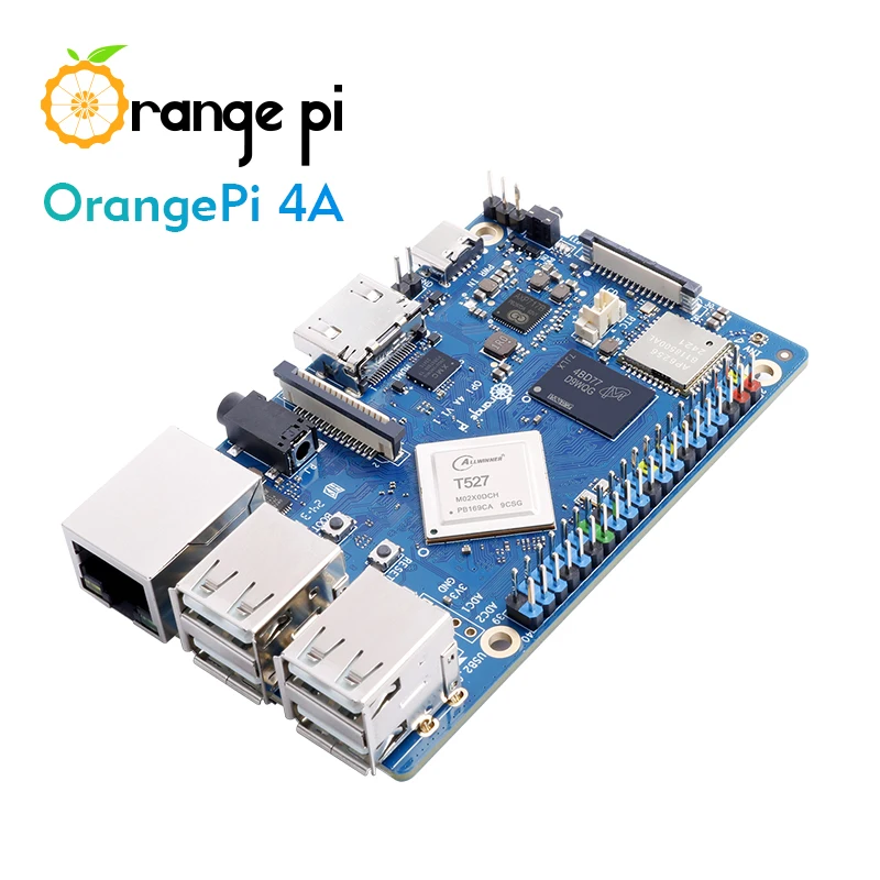 Single Board Computer Orange Pi 4A 4GB RAM Single Board Computer Allwinner T527 RISC-V Co-processor WiFi+BT5.0 BLE M2 NVMe SSD 2TOPS NPU Mini PC