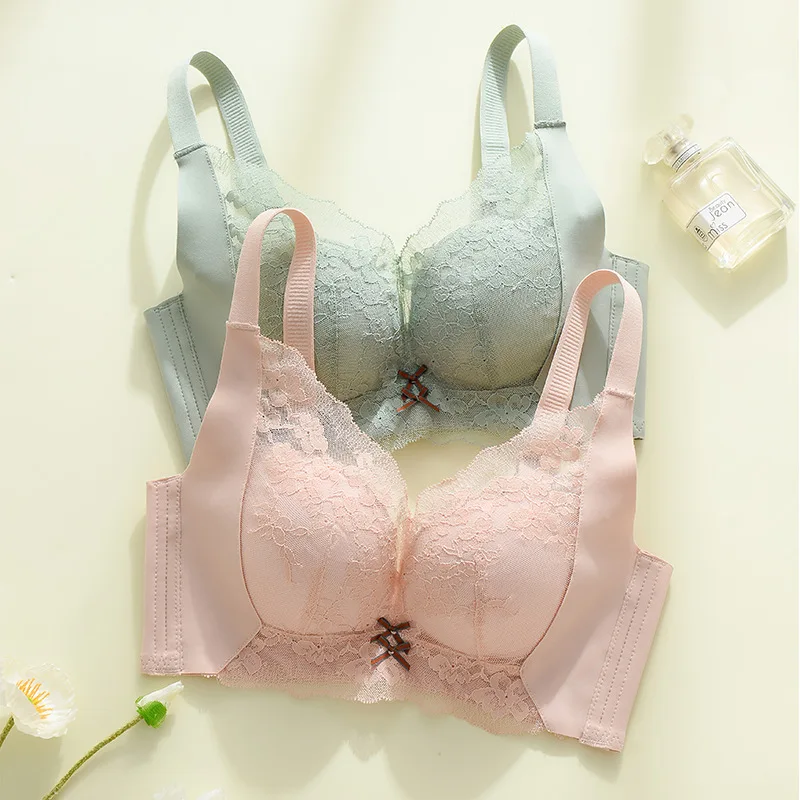 

Мягкое среднее плотное кружевное нижнее белье для женщин, маленькая и средняя грудь, собранные вместе для получения дополнительного