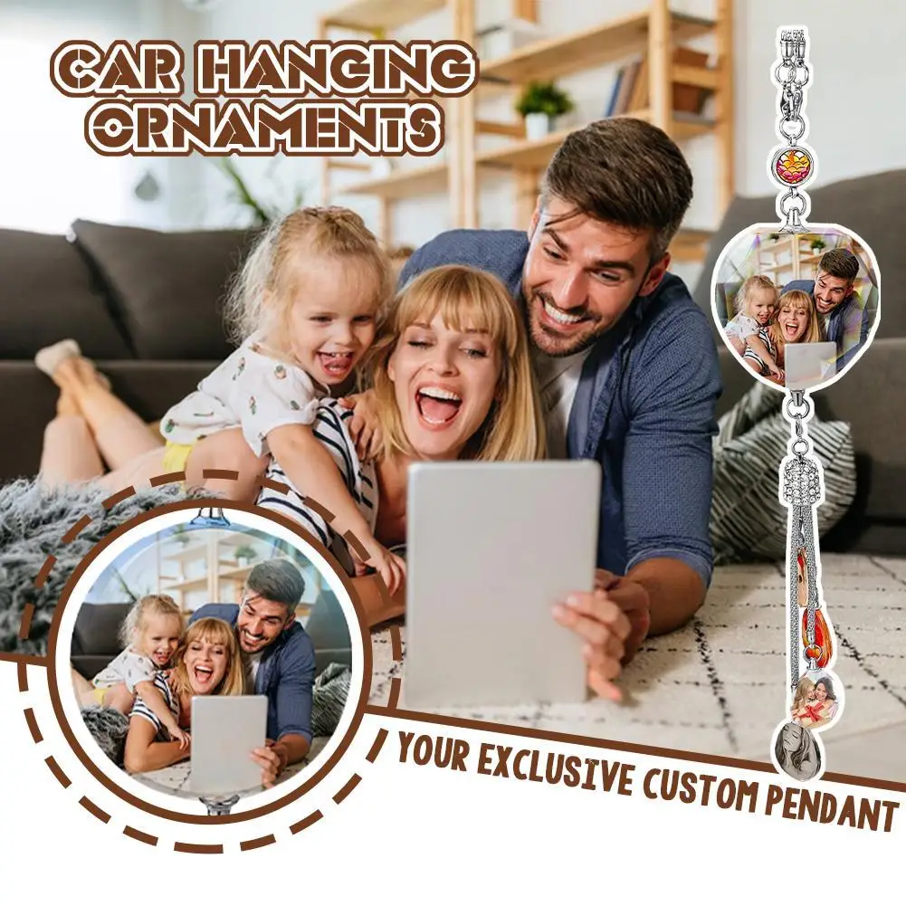 Personalized Photo Car Hanging Accessories, Custom Car Rearview Mirror  Hanging Accessories Crystal, Custom Car Interior Ornament, Customized  Pendant