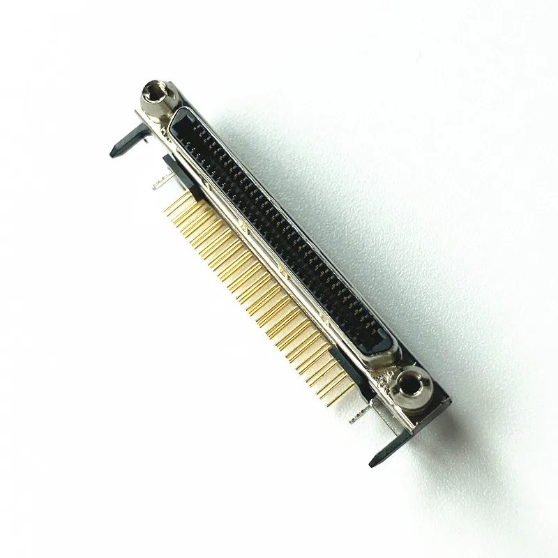 VHDCI68 Single-layer Female Adapter 90 Degree Plug-in Female Connector Description Image.This Product Can Be Found With The Tag Names 68 vhdci connector, Degree scsi connector, Male scsi connectors, Scsi cable adapters, Vhdci male connector