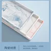 Rectangular Ceramic Tray Creative Marble Pattern Storage Plate Nordic Style Bathroom Storage Tray Jewelry Cosmetics Organizer 5