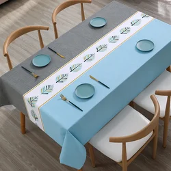 Nordic Style Tablecloth Stitching Color Waterproof Dinning Table Cover Wedding Party Rectangular Table Cloth Home Kitchen Decor