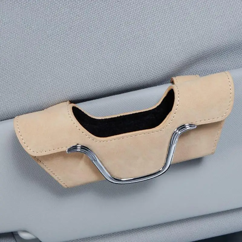 

High Quality Car Eyeglass Case Foldable Sunglass Holder Multi Function Auto Sun Visor Glasses Storage For Sunglasses Card Ticket