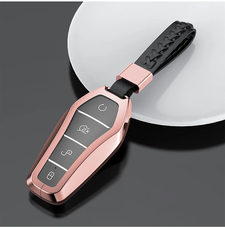 For BYD Atto 3 Yuan Plus 2022 2023 Car Aluminium Alloy Key Cover Protective Shell Case Buckle Modificated Auto Accessories