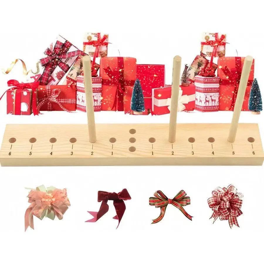 Strumento Esteso per Creare Fiocchi per Ghirlande, Strumento in Legno per Realizzare Fiocchi Fai-da-Te, Fiocchi per Capelli, Corsage, Ghirlande Festive per Decorazioni Natalizie e per Feste