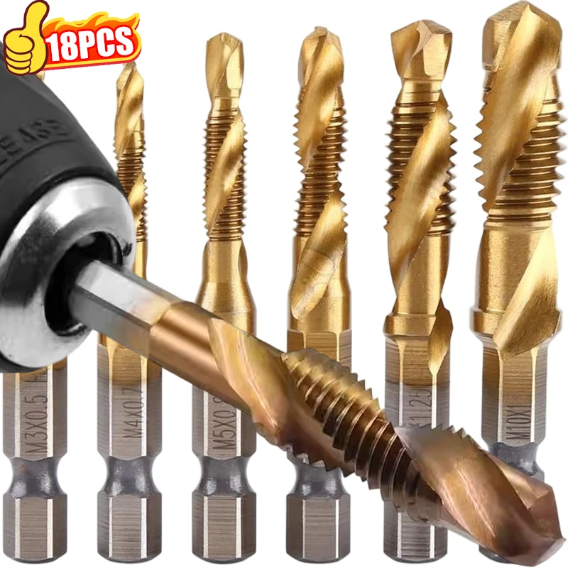 HSS Composite Screw Tap Hex Shank Drill Bits Set Countersink ...