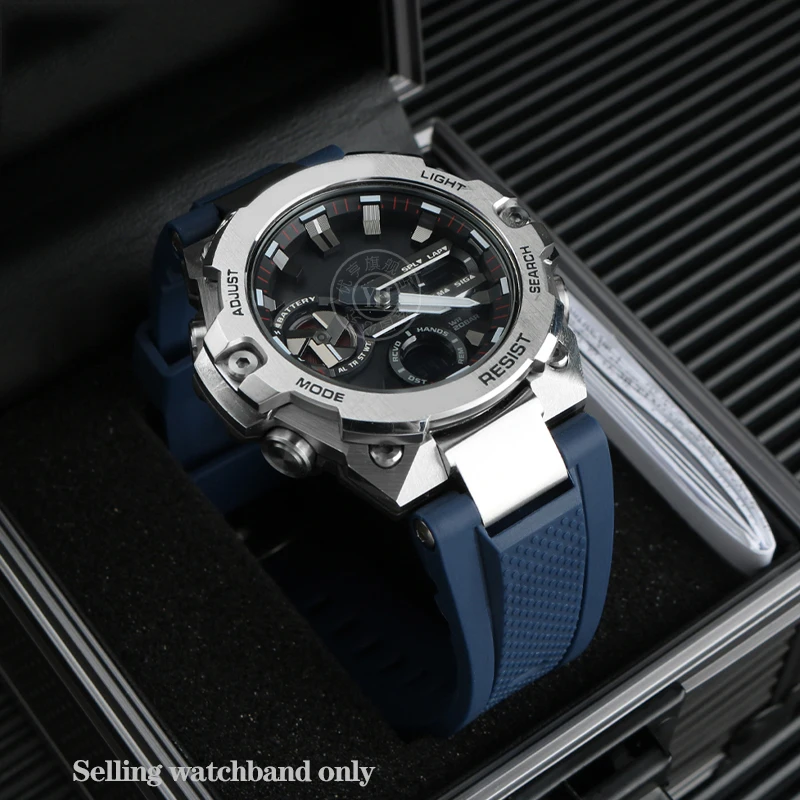 Rubber Watchband For G-SHOCK Casio GST-B400 Series Steel Heart GST