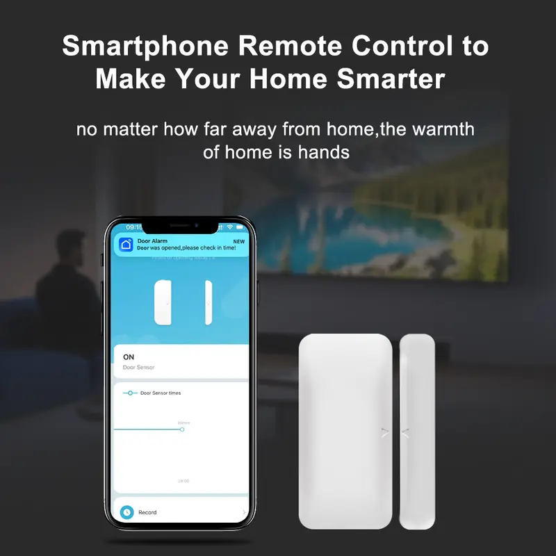 Tuya Zigbee Wireless Door Windows Sensor mini Smart Home Wireless Door Detector Door Open Closed Alarm System for Alexa - Image 2