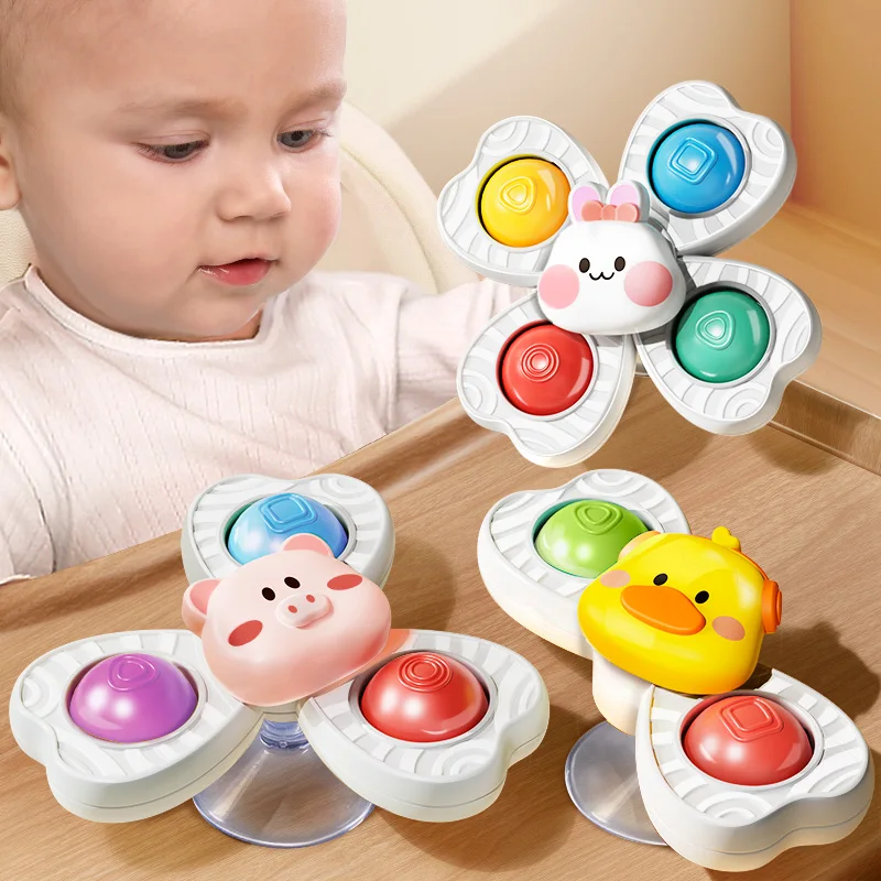 Baby Sucker Spinning Toys Children Bath Montessori Education Rotating 3 Years Bathroom Toys for Toddler Infant Gift