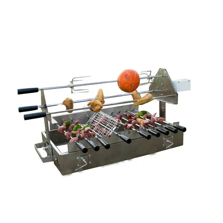 Cyprus BBQ Stainless Steel Grill Grilling Chicken Small Portable Skewers Rotisserie For Travel