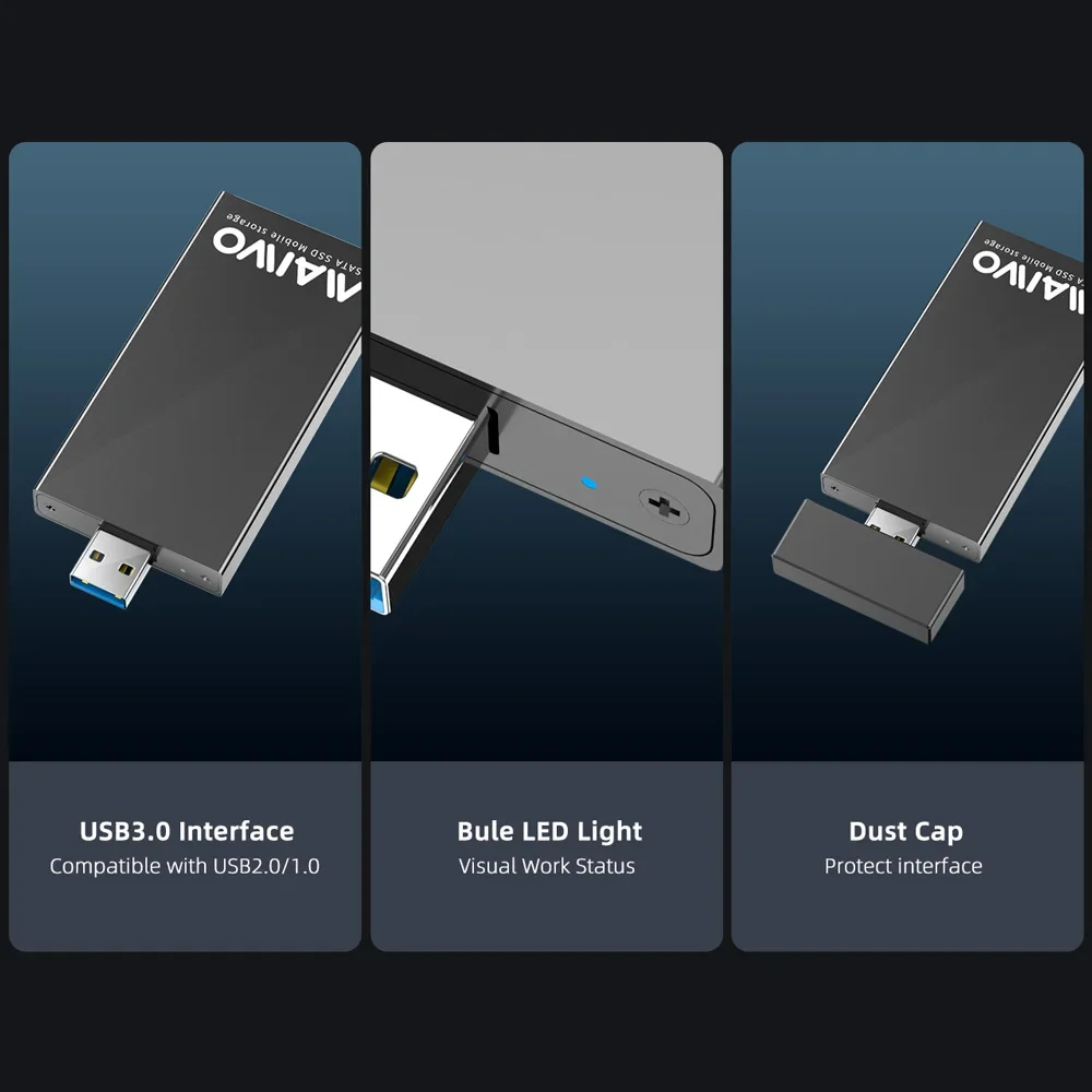 MAIWO mSATA 솔리드 스테이트 드라이브 케이스 USB3.0-USB3.0 SSD 인클로저 미니 외부 모바일 알루미늄 합금 mSATA 하드 드라이브 박스
