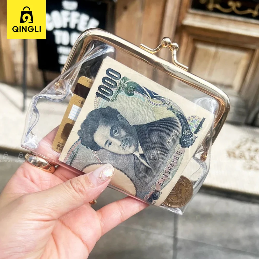 New Fashion Transparent Coin Purse Summer PVC Clear Wallet Women Lipstick Earphone Key Credit Card Storage Bag Girls Small Purse