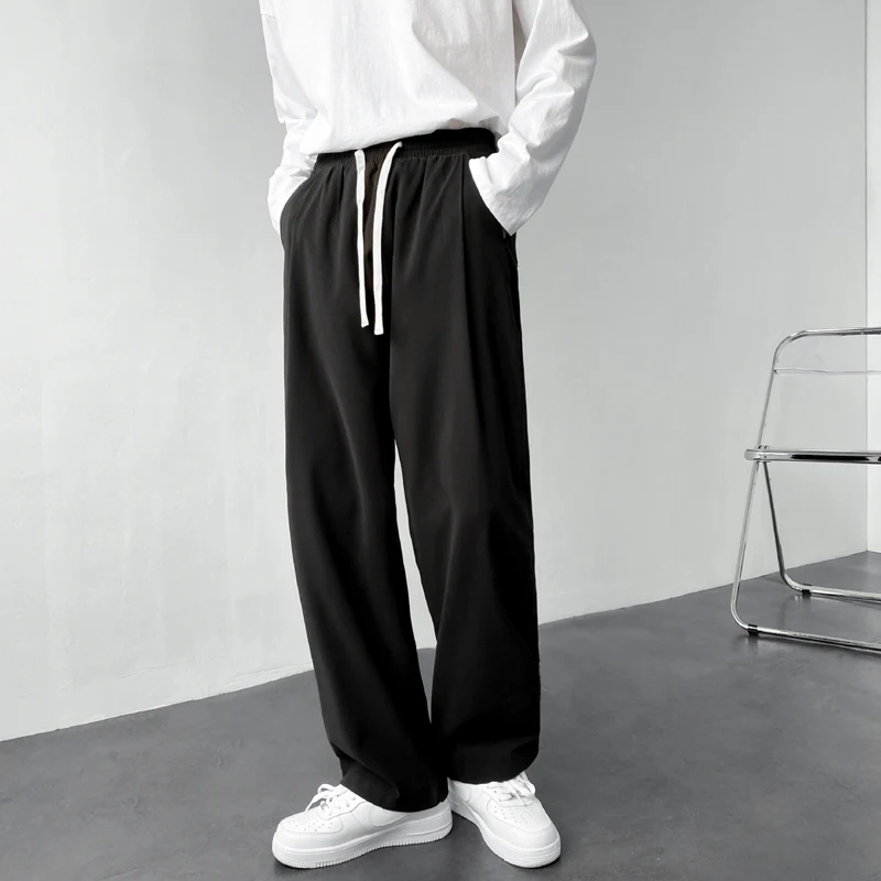 

Мужские Спортивные прямые брюки, Новинка весна-осень, молодежные повседневные Простые однотонные нейтральные брюки большого размера для колледжа