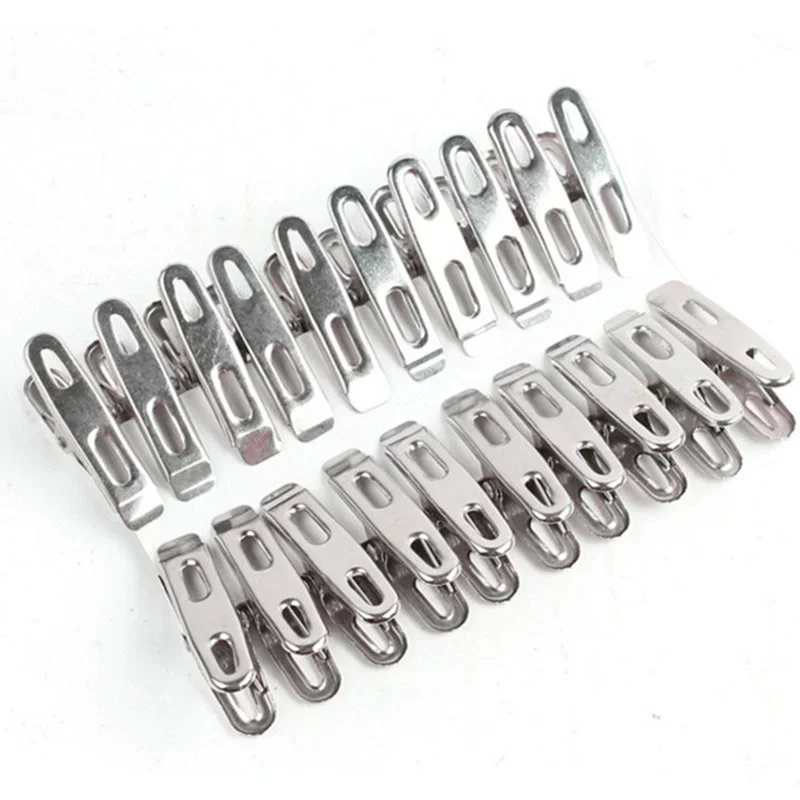 

10Pcs Stainless Steel Clothes Pegs Washing Clips Clothing Sealing Windproof Clips Hang Pins Metal Clips Clamps אטבים לכביסה