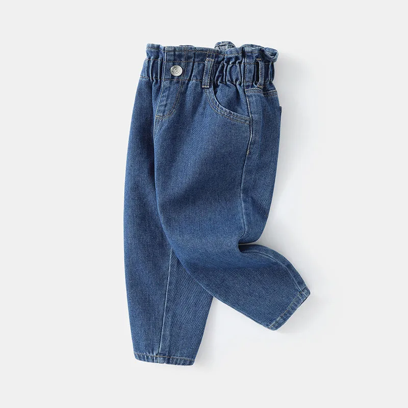 Blue Denim Kids Jeans Girls Loose Trousers