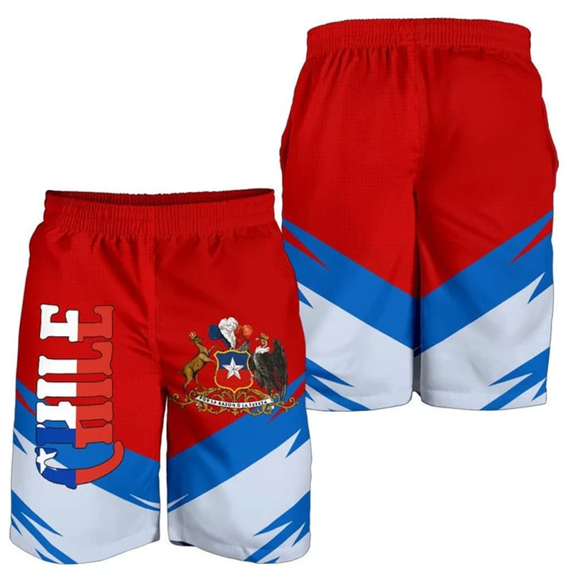 

Chile Flag Map 3D Printed Beach Shorts For Men Casual Hawaiian Beach Shorts National Emblem Trunks Fashion Sport Kids Trousers