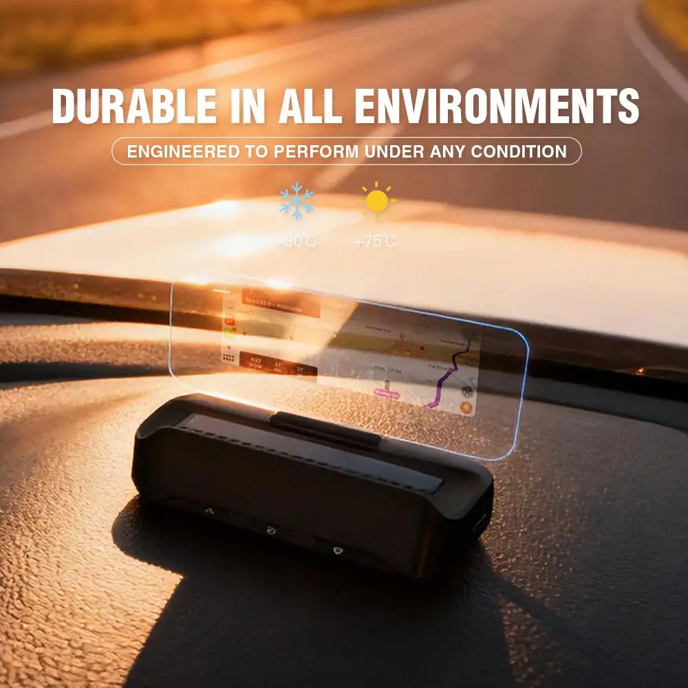 Proyector GPS para Auto con Pantalla Head-Up, Velocímetro con CarPlay Inalámbrico, Android Auto, Diagnóstico, Advertencias y Conexión 3