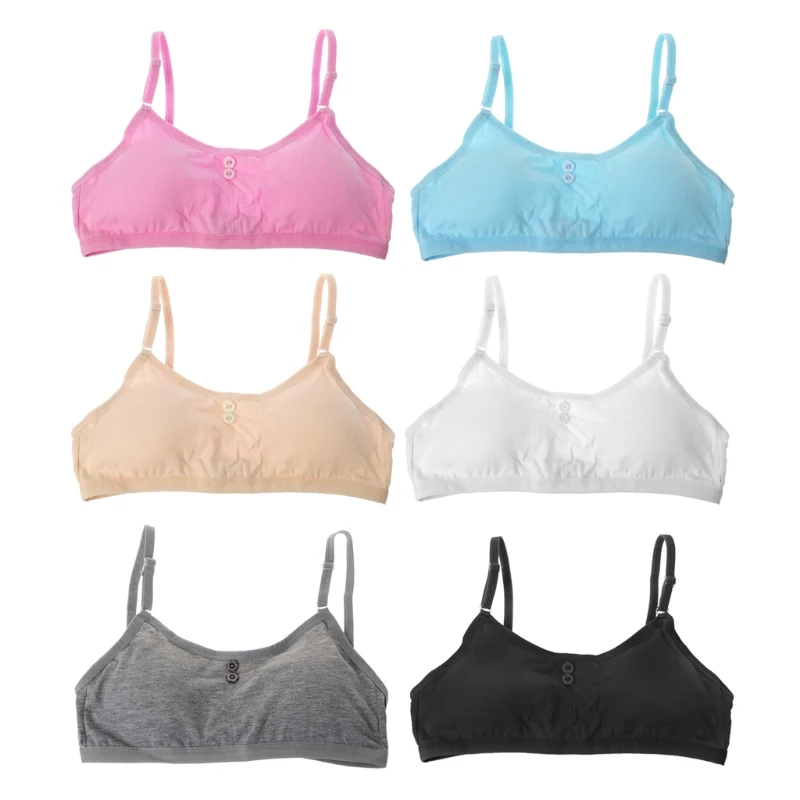 Young Girls Training Bra Kids Vest Teens Solid Color Underwear Children Bras