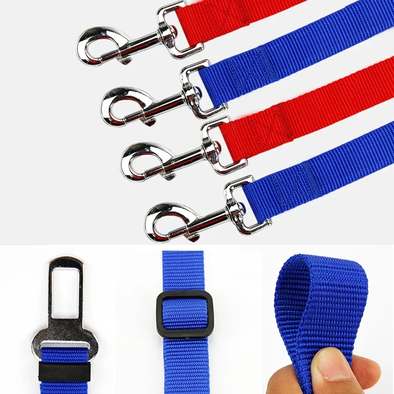 Car Seat Belt Accessory Adjustable Pet Dog Cat Car Safety Seat Belt Nylon Lead Leash Harness for Pet Puppy Kitten Vehicle Security Leash 45-72cm