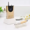 Coreless Motor 35000RPM Portable 65W Nail Drill Machine Manicure Polishing Rechargeable Battery Cordless 35K Powerful with Base 1