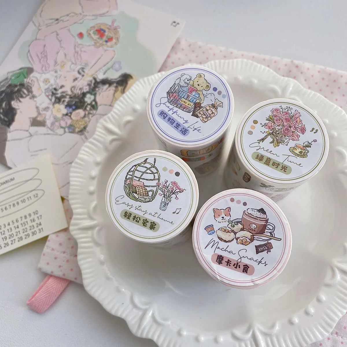 Korean Style Washi Tape Salty Minimalist Scrapbook Stickers DIY Craft Decor Supplies Aesthetic Sticker Tapes 5