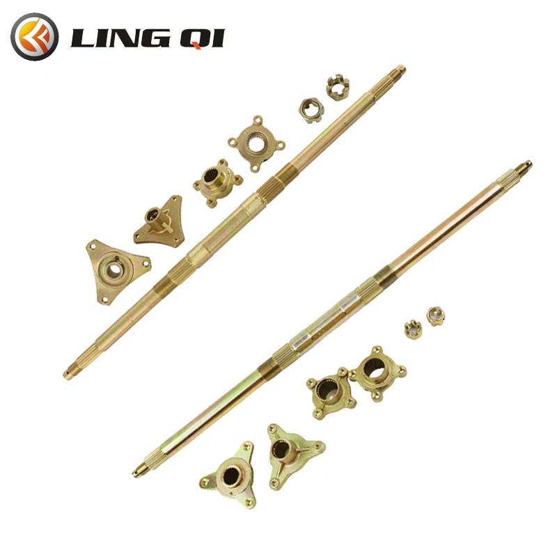 LINGQI Modified Universal 610mm Steel Rear Axle Shaft Kit Fit For ATV 50cc 70cc 90cc 110cc Rear Axle Sprocket fingertip gyro chains flywheel sprockets edc stainless steel anxiety relief decompression metal toy gear sprocket road spinner