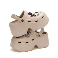 9cm Women Chunky Platform Sandals Summer Soft Thick Sole Diy Clogs Garden Shoes Woman Closed Toe Non-Slip Beach Slides Sandals - Image 5