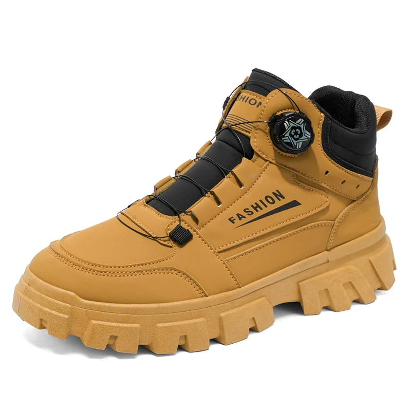 【Big-promotion】 Autumn Men Motorcycle Boot 2025 Outdoor Motorbike Shoes High top Working Shoes Mens Casual Boots Comfortable Man Ankle Boots