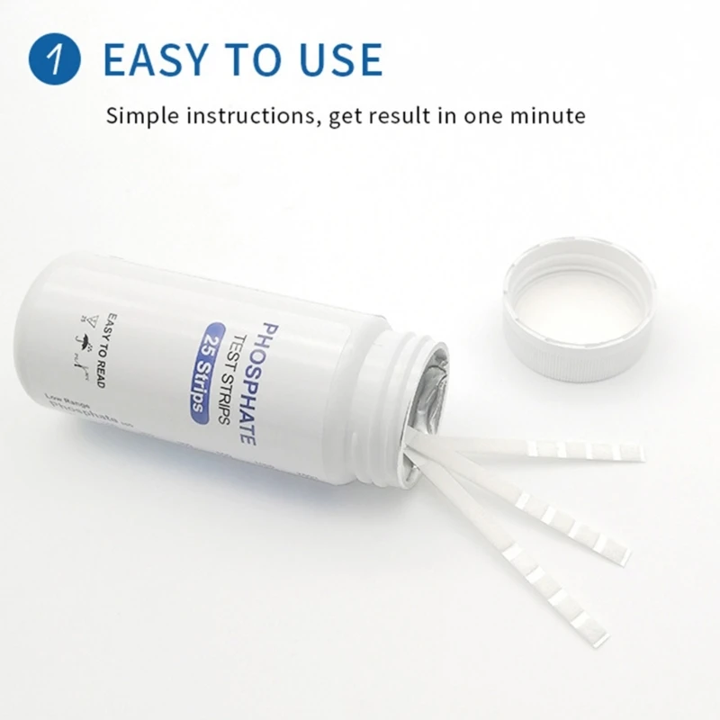 Aquarium Test Strips 25Pcs Easy Testing for PH Chlorine Hardness Alkalinity Fishtank Water Quality Phosphate Test Strips