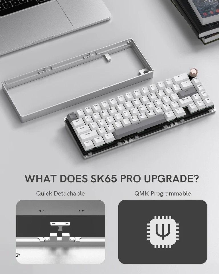 キーボード WOMIER SK65 Beige V2 Amazon | Womier SK65 Wireless Mechanical Gaming Keyboard, 60
