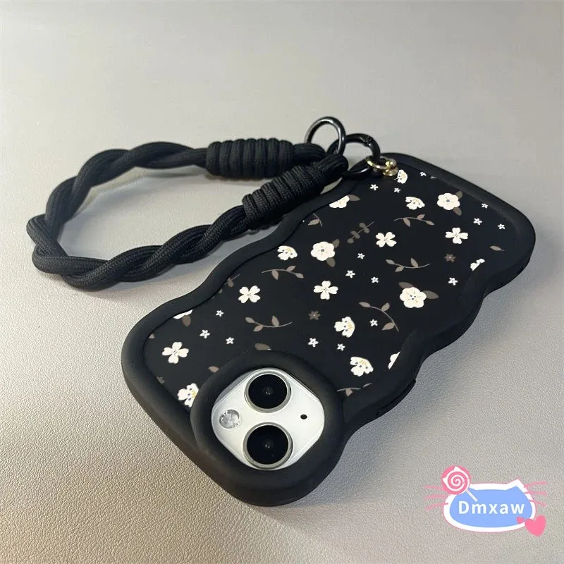 3D Wave Strap Cute Elegant Flower Soft Phone Case Cover