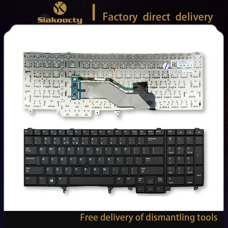 Siakoocty Per Dell Latitude E6520 E6530 E6540 E5520 E5520M E5530 Tastiera Us No Retroilluminato