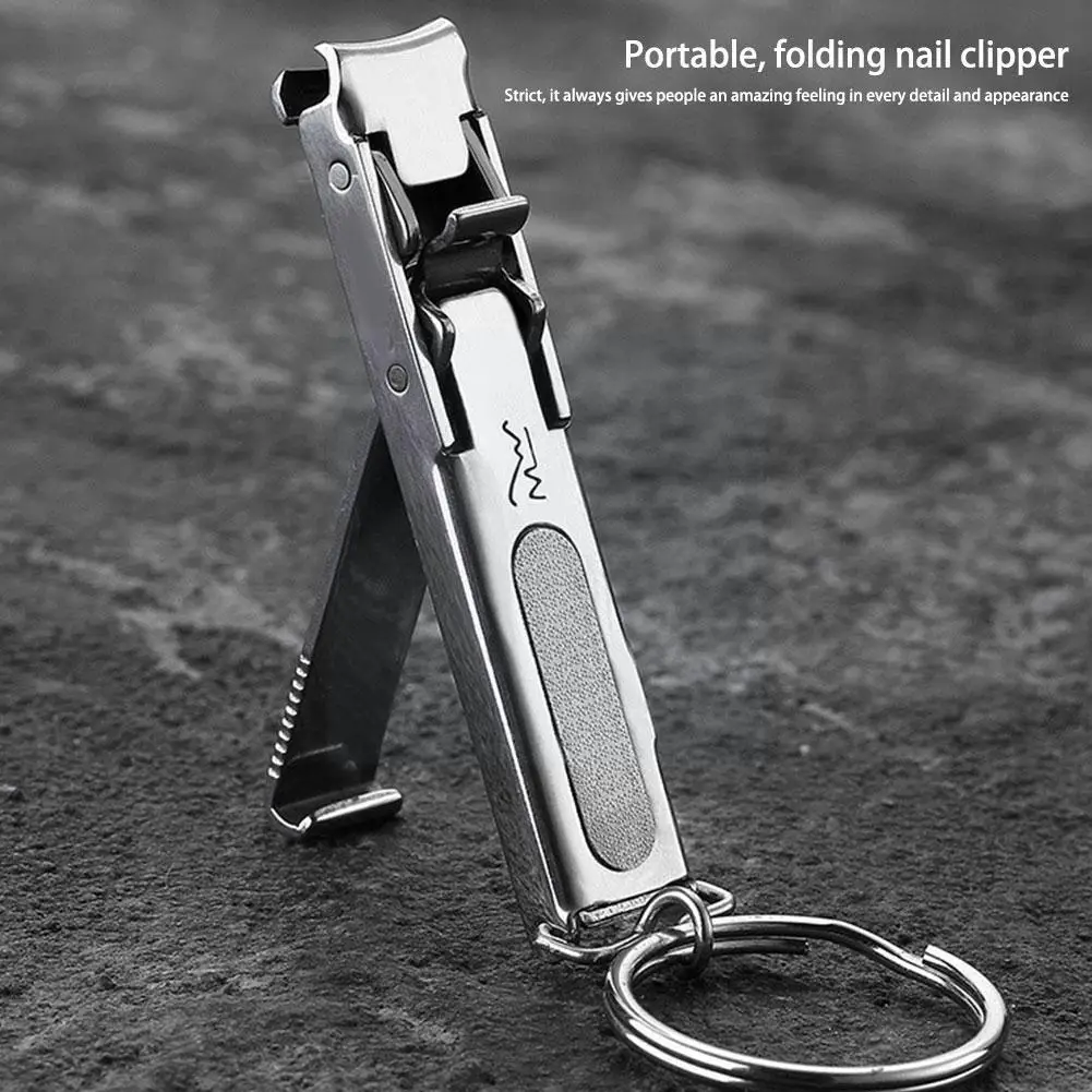 HEALLOR Steel Folding Nail Clippers With Keychain Nail File Nail