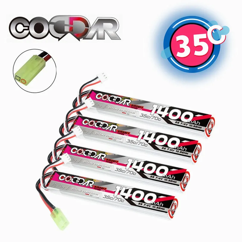 Coddar 7.4V 1400Mah 35C 2S Pistola Ad Acqua Batteria Lipo Per Mini Pistola Pistola Ad Aria Pistola Giocattolo Elettrico Pistole Accessori Con Piccolo 