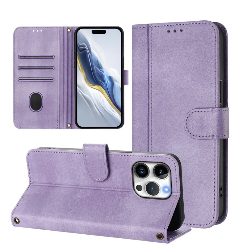 Magnetic Leather Wallet Flip Case with Card Holder - Premium Protective Phone Cover