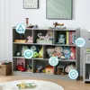 Wooden Bookcase, Storage Organizer with Anti-Tilt Device, Modern Storage Display Cabinet for Living Room, Classroom, Kid’s Room 5
