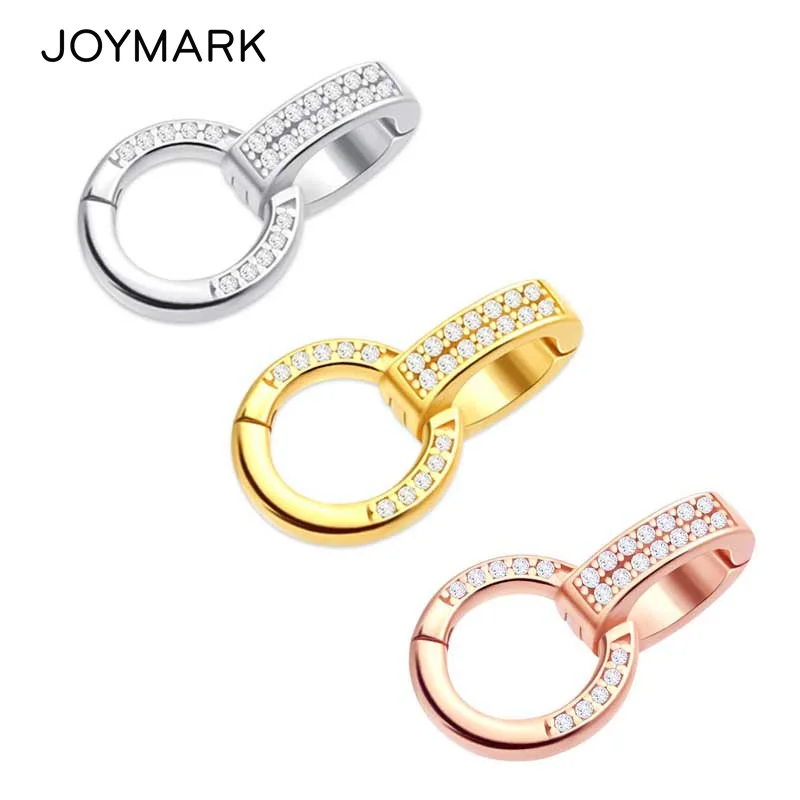 

Zircon Pave 925 Silver Clasps For Necklaces Sterling Silver Pendant Clasp Connector Fine Jewelry Findings Components SC-CZ258