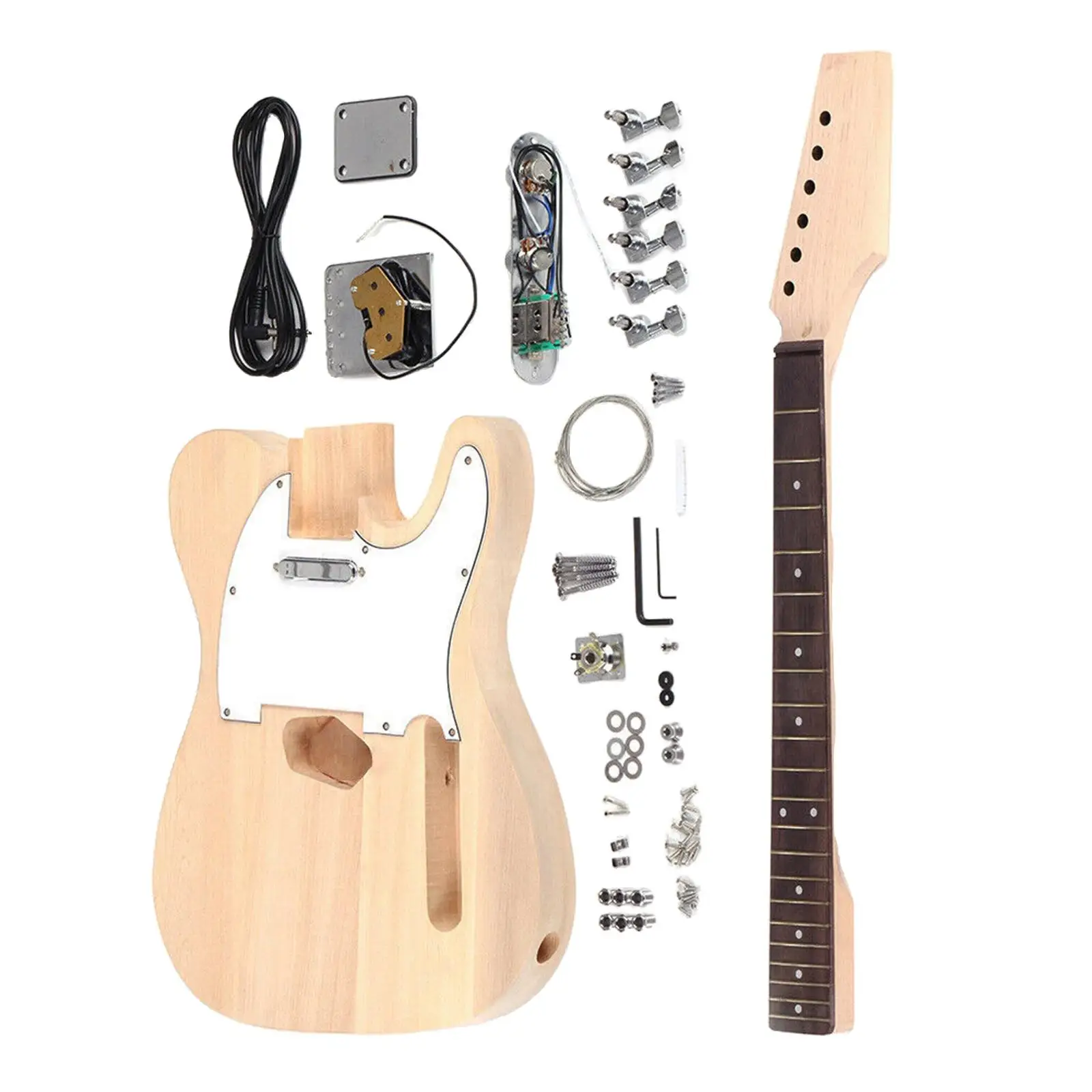 Modern DIY Wood Electric Guitar Kit Replacement Gift for Friends Accessory