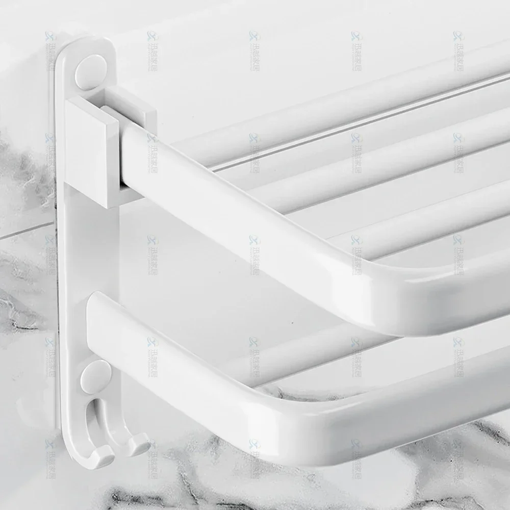 Towel Holder Shower Rack Bathroom Accessories Fold Wall Organizer Hook Hanger Aluminum Storage Shelf storage rack towel rack towel holder