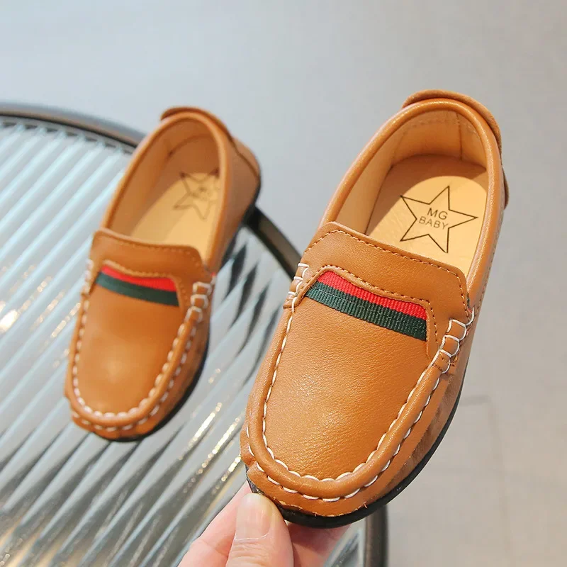 Kids Shoes Vintage Colors Baby Boys Soft Loafers Slip-on PU Leather Shoes for Children Size 26-36 Moccasin Hot Boat G01051 kids shoes,leather shoes